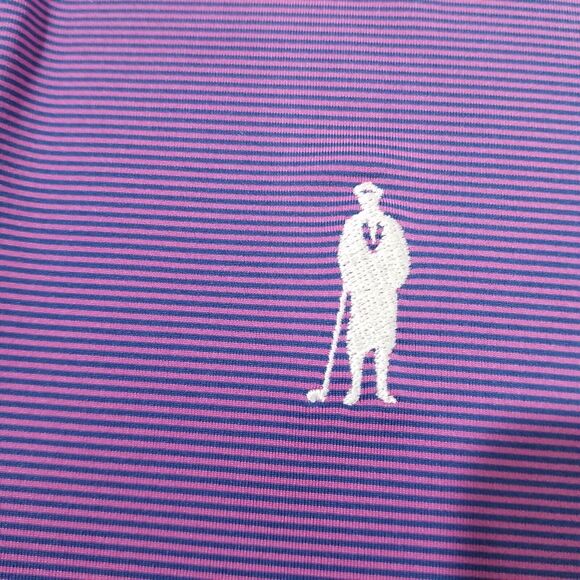 Peter Millar Polo Shirt Large Jubilee Performance Summer Comfort Striped Havana - Picture 4 of 11